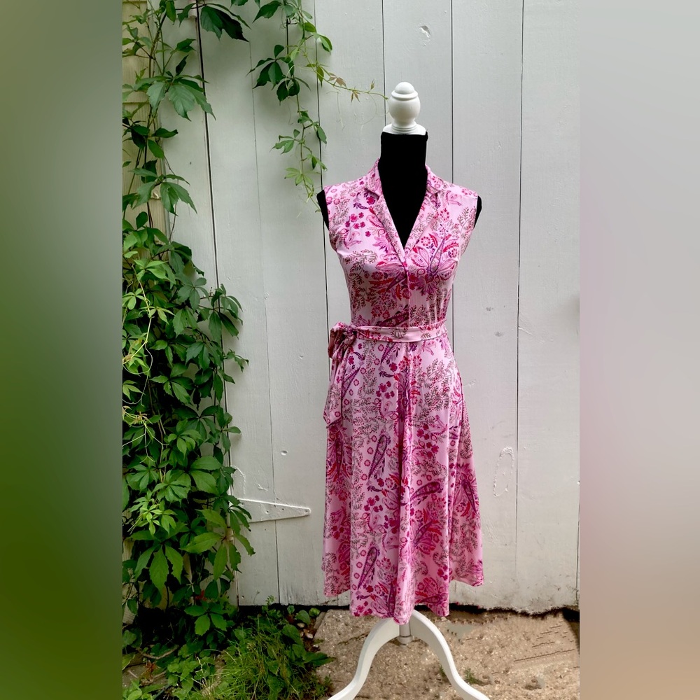 Retro Style Pink Paisley Sundress, size S